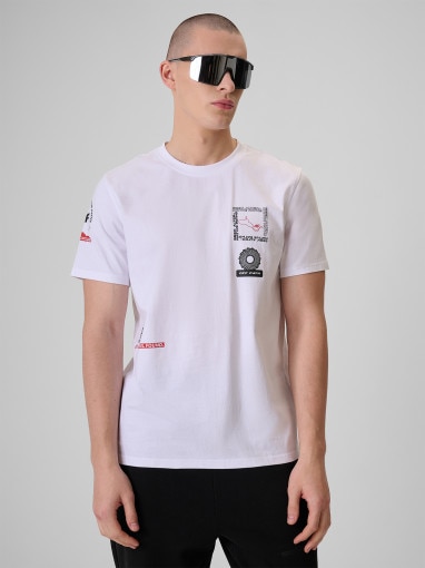 Obrazek dla: 4F Męski tshirt z nadrukiem 4F 4FRSS26TTSHM3872 biały Biały