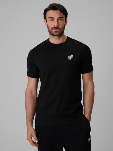 Obrazek dla: 4F Męski tshirt bez nadruku 4F 4FRSS26TTSHM3973 czarny Czarny