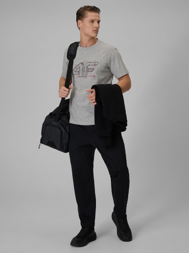 Męski t-shirt z nadrukiem 4F 4FRSS26TTSHM3989 - szary