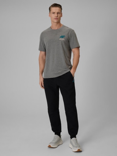 Męski t-shirt z nadrukiem 4F 4FRSS26TTSHM3990 - szary
