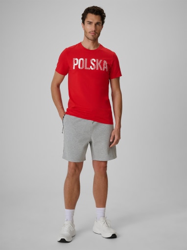 Męska koszulka kibica 4F 4FRSS26TTSHM4202 - czerwona