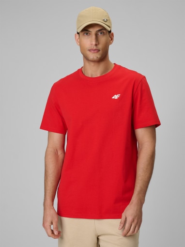 Obrazek dla: 4F Męski tshirt bez nadruku 4F 4FRSS26TTSHM4261 czerwony Czerwony