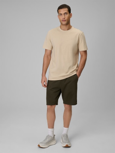 Męski t-shirt bez nadruku 4F 4FRSS26TTSHM4261 - beżowy
