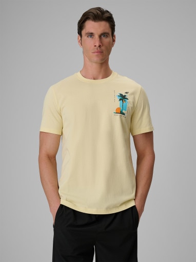 Obrazek dla: 4F Męski tshirt z nadrukiem 4F 4FRSS26TTSHM4301  żółty żółty