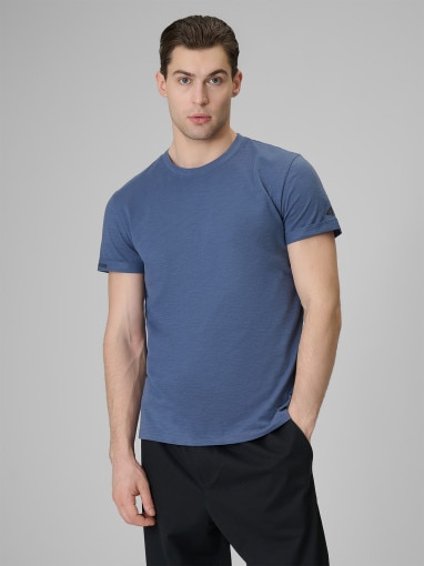Obrazek dla: 4F Męski tshirt bez nadruku 4F 4FRSS26TTSHM4378  granatowy Granatowy