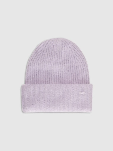  4F Damska czapka zimowa 4F 4FWAW25ACAPF568  fioletowa Fioletowy