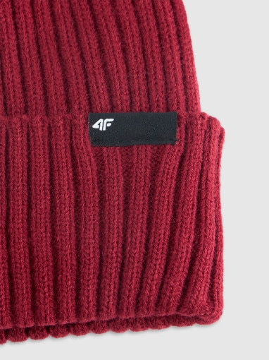 Męska czapka zimowa 4F 4FWAW25ACAPM673 - czerwona