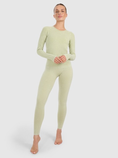 Damski longsleeve do jogi i pilatesu 4F 4FWAW25TFLOF429 - zielony