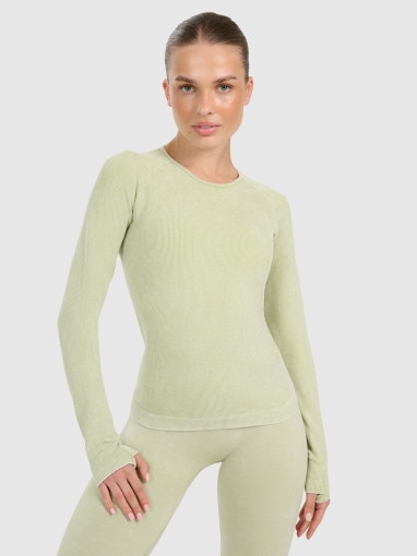  4F Damski longsleeve do jogi i pilatesu 4F 4FWAW25TFLOF429  zielony Zielony