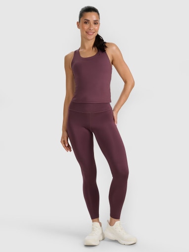 Damski top treningowy szybkoschnący 4F 4FWAW25TFSLF571 - brązowy