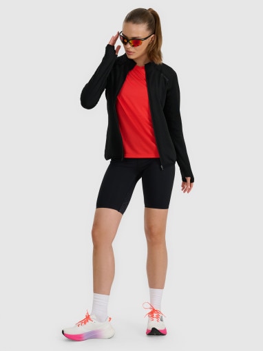 Damska bluza do biegania 4F 4FWAW25TFSWF577 - czarna