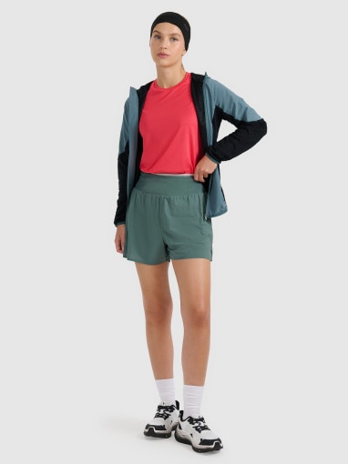 Damska bluza do biegania w terenie 4F 4FWAW25TFSWF584 - zielona