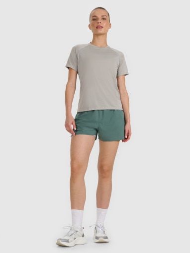 Damska koszulka do biegania 4F 4FWAW25TFTSF1502 - szara