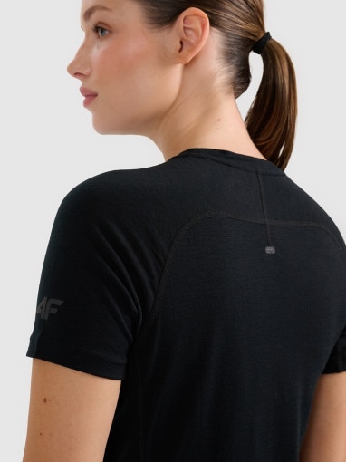 Damska koszulka trekkingowa 4F 4FWAW25TFTSF1527 - czarna