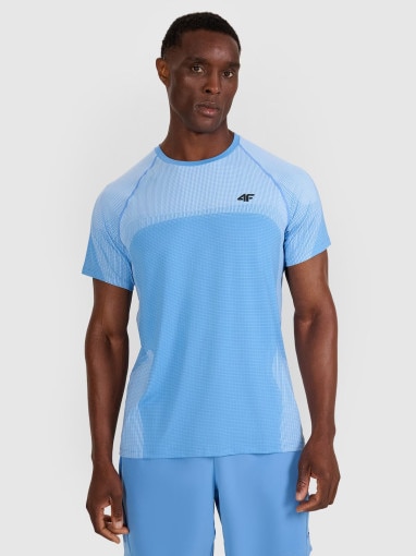  4F Męska koszulka treningowa 4F 4FWAW25TFTSM1457  niebieska Niebieski