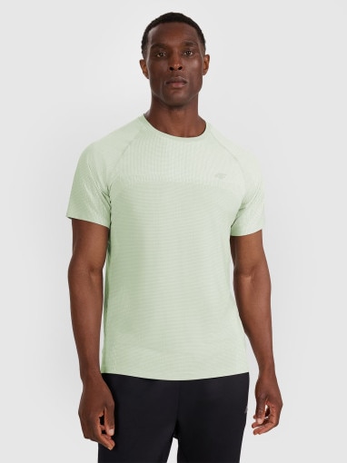  4F Męska koszulka treningowa 4F 4FWAW25TFTSM1457  turkusowa Turkusowy