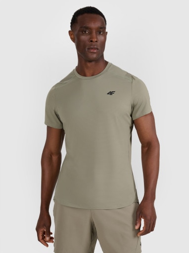  4F Męska koszulka treningowa 4F 4FWAW25TFTSM1458  khaki Khaki
