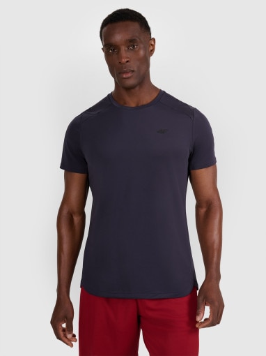  4F Męska koszulka treningowa 4F 4FWAW25TFTSM1459  granatowa Granatowy