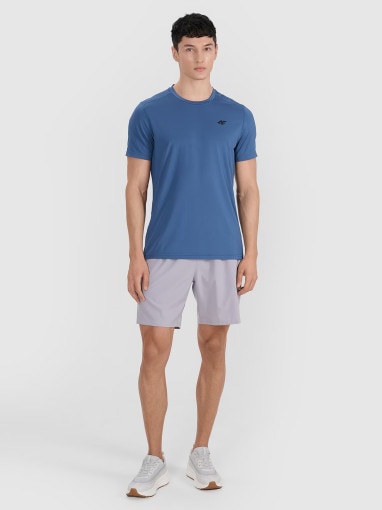 Męska koszulka treningowa 4F 4FWAW25TFTSM1521 - turkusowa