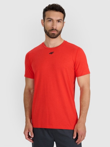  4F Męska koszulka treningowa 4F 4FWAW25TFTSM1522  czerwona Czerwony
