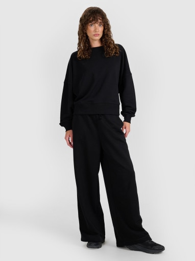 Damska bluza nierozpinana bez kaptura 4F 4FWAW25TSWSF1888 - czarna