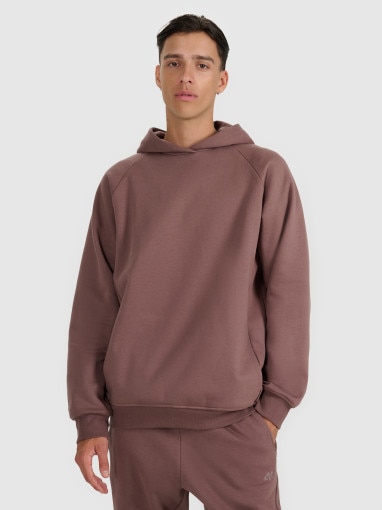  4F Męska bluza nierozpinana bez kaptura 4F 4FWAW25TSWSM1946  brązowa Brązowy