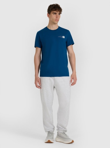 Męski t-shirt z nadrukiem 4F 4FWAW25TTSHM3131 - granatowy