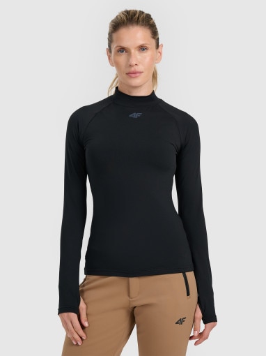  4F Damska bielizna termiczna ocieplana (góra) 4F 4FWAW25UBRUF093  czarna Czarny