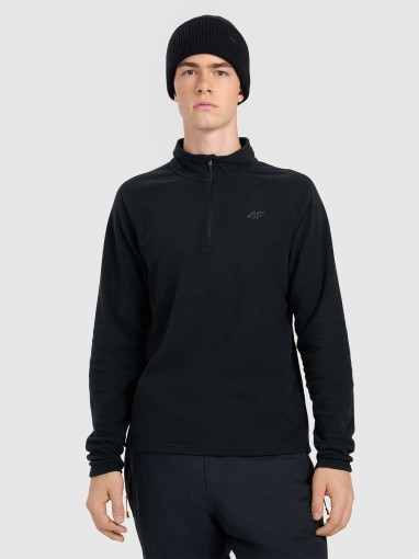  4F Męska bielizna termiczna polarowa (góra) 4F 4FWAW25UFLEM065  czarna Czarny