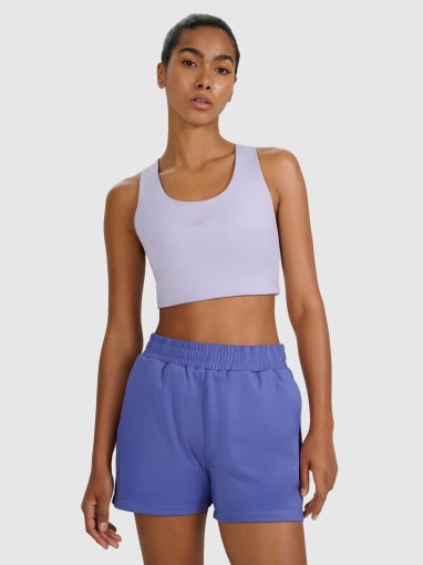  4F Damski biustonosz treningowy 4F 4FWAW25USBAF225  niebieski Niebieski