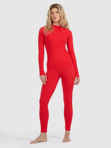  4F Damska bielizna termoaktywna (dół) 4F 4FWAW25USEAF206  czerwona Czerwony