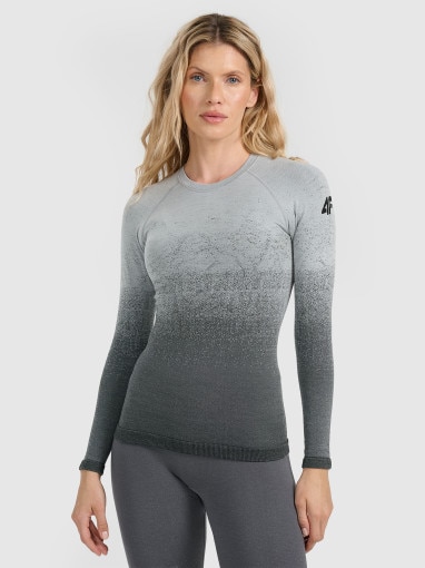  4F Damska bielizna termoaktywna (góra) 4F 4FWAW25USEAF212  szara Szary