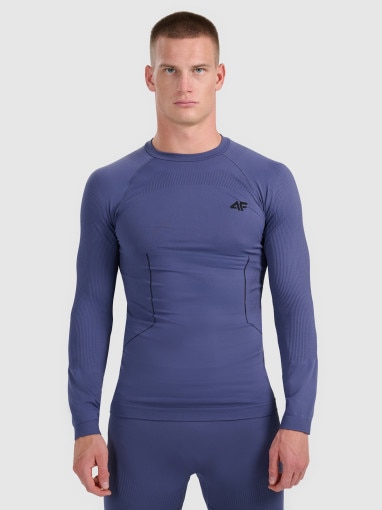  4F Męska bielizna termoaktywna (góra) 4F 4FWAW25USEAM233  granatowa Granatowy