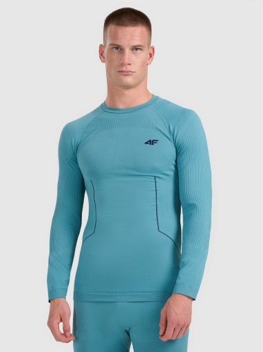  4F Męska bielizna termoaktywna (góra) 4F 4FWAW25USEAM233  niebieska Niebieski