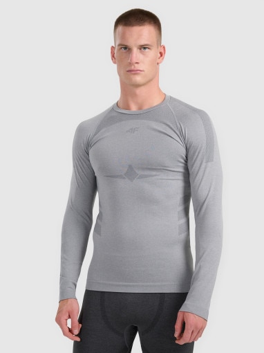  4F Męska bielizna termoaktywna (góra) 4F 4FWAW25USEAM237  szara Szary