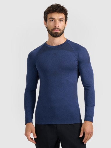  4F Męska bielizna termoaktywna (góra) 4F 4FWAW25USEAM237  granatowa Granatowy