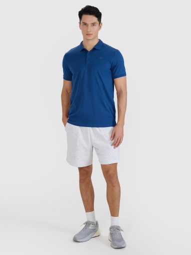 Męska koszulka polo 4F 4FWMM00TPTSM367 - granatowa 