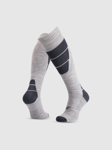  4F Męskie skarpety narciarskie 4F 4FWMM00UFSOM240  szare Szare