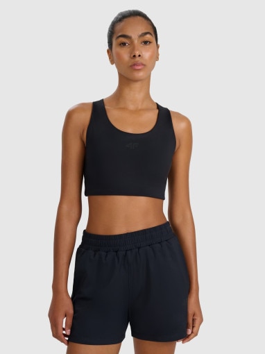  4F Damski biustonosz treningowy 4F 4FWMM00USBAF213  czarny Czarny