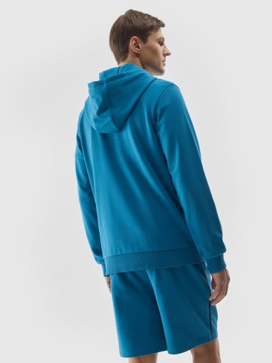 Męska bluza nierozpinana z kapturem 4F 4FWSS24TSWSM0948 - niebieska