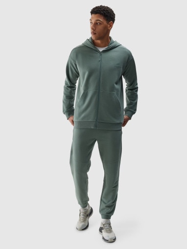 Męska bluza rozpinana z kapturem 4F 4FWSS24TSWSM1011 - khaki