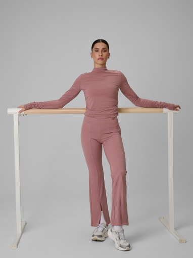 Damski longsleeve treningowy 4F 4FWSS26TFLOF502 - różowy