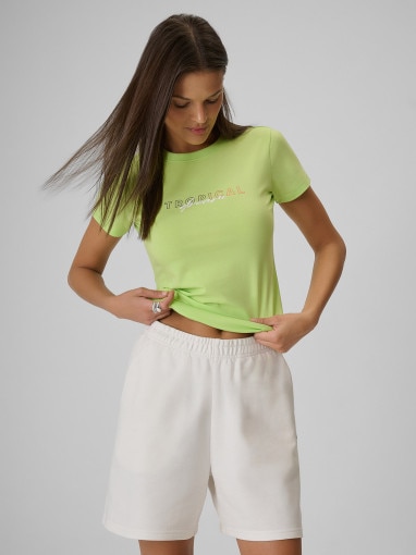 Obrazek dla: 4F Damski tshirt z nadrukiem 4F 4FWSS26TTSHF2717  żółty żółty