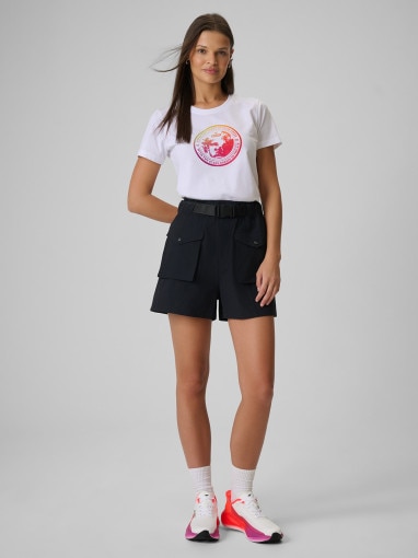 Damski t-shirt z nadrukiem 4F 4FWSS26TTSHF2718 - biały