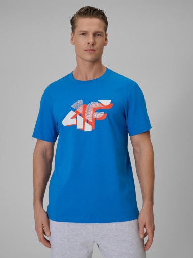 Obrazek dla: 4F Męski tshirt z nadrukiem 4F 4FWSS26TTSHM2667  niebieski Niebieski