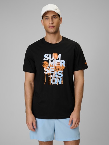 Obrazek dla: 4F Męski tshirt z nadrukiem 4F 4FWSS26TTSHM2784  czarny Czarny