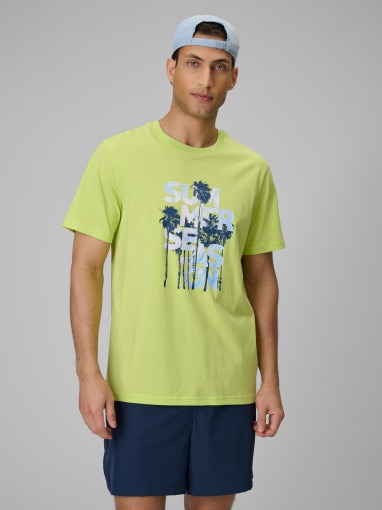 Obrazek dla: 4F Męski tshirt z nadrukiem 4F 4FWSS26TTSHM2784  zielony Zielony