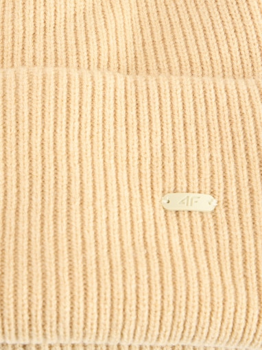 Czapka beanie uniseks 4F 4FRAW25ACAPU0721 - beżowa