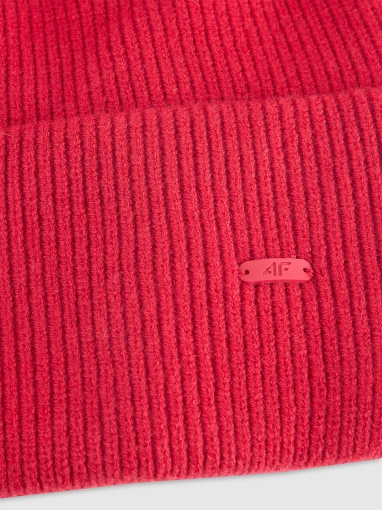 Czapka beanie uniseks 4F 4FRAW25ACAPU0721 - czerwona
