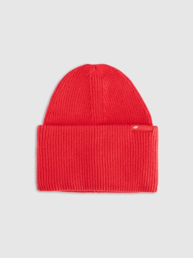 Czapka beanie uniseks 4F 4FRAW25ACAPU0738 - czerwona